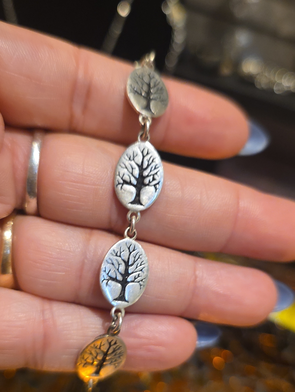 Silver Tree of Life Link Bracelet - Women Jewelry